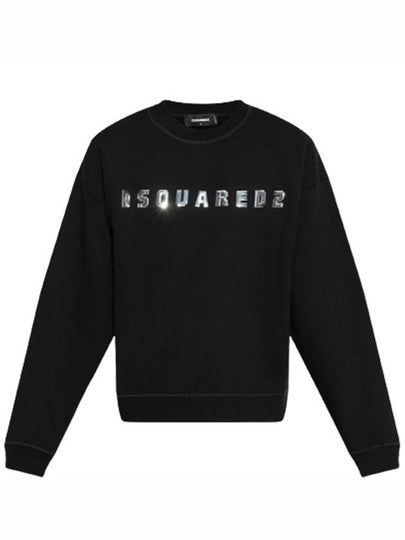 Logo Brushed Fleece Relaxed Fit Sweatshirt Black - DSQUARED2 - BALAAN 2