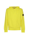 Logo Patch Drawstring Hoodie Yellow - STONE ISLAND - BALAAN 1