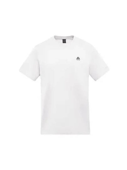 Satellite Logo Detail Crew Neck Short Sleeve T-Shirt White - MOOSE KNUCKLES - BALAAN 2