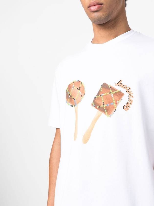 Maraca Logo Print Cotton Short Sleeve T-Shirt White - JACQUEMUS - BALAAN 3