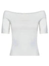 Off Shoulder Short Sleeve T-Shirt White - ALEXANDER MCQUEEN - BALAAN 2