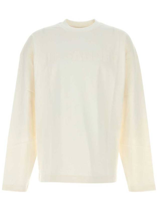 Logo Print Cotton Long Sleeve T-Shirt White - JIL SANDER - BALAAN 2