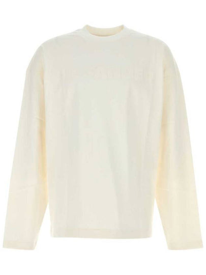 Logo Print Cotton Long Sleeve T-Shirt White - JIL SANDER - BALAAN 2