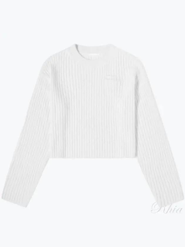 Caria Crop Cable Knit Top White - HELMUT LANG - BALAAN 2