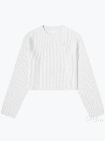 Caria Crop Cable Knit Top White - HELMUT LANG - BALAAN 2