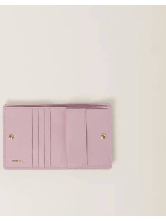 Matelasse Leather Half Wallet Alabaster Pink - MIU MIU - BALAAN 3