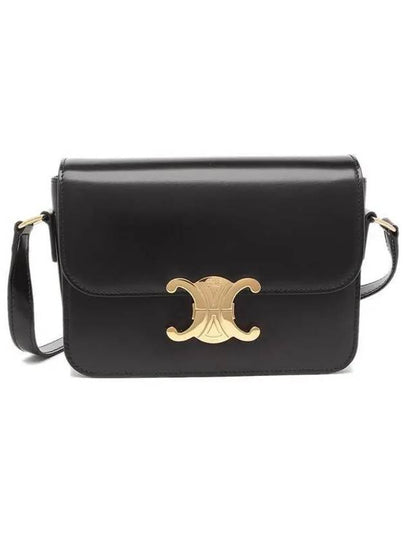 Teen Triomphe Shiny Calfskin Cross Bag Black - CELINE - BALAAN 2