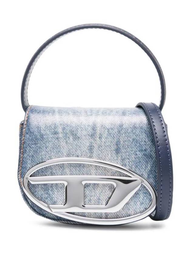 1DR Denim Print Leather Mini Bag Blue - DIESEL - BALAAN 1