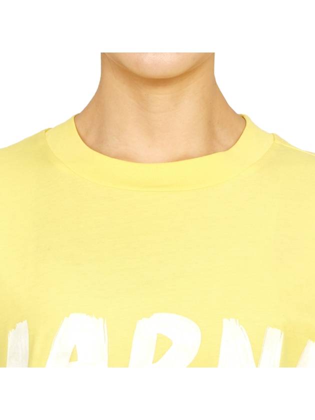 Logo Lettering Boxy Fit Short Sleeve T-Shirt Yellow - MARNI - BALAAN 6