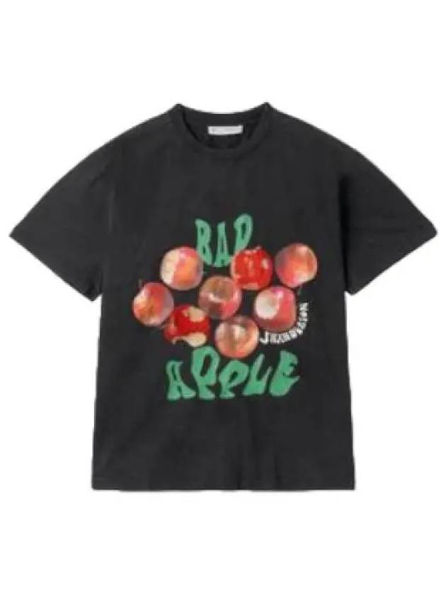 Oversized Bad Apple Short Sleeve T Shirt Charcoal Tee - JW ANDERSON - BALAAN 1