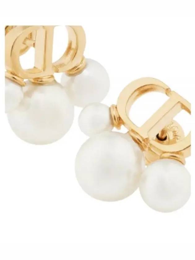 Tryptique Resin Pearl Mini Stud Earrings Gold - DIOR - BALAAN 2