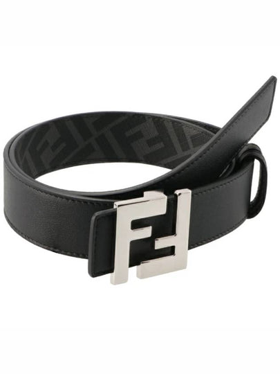 FF Buckle Pattern Reversible Leather Belt Black - FENDI - BALAAN 2