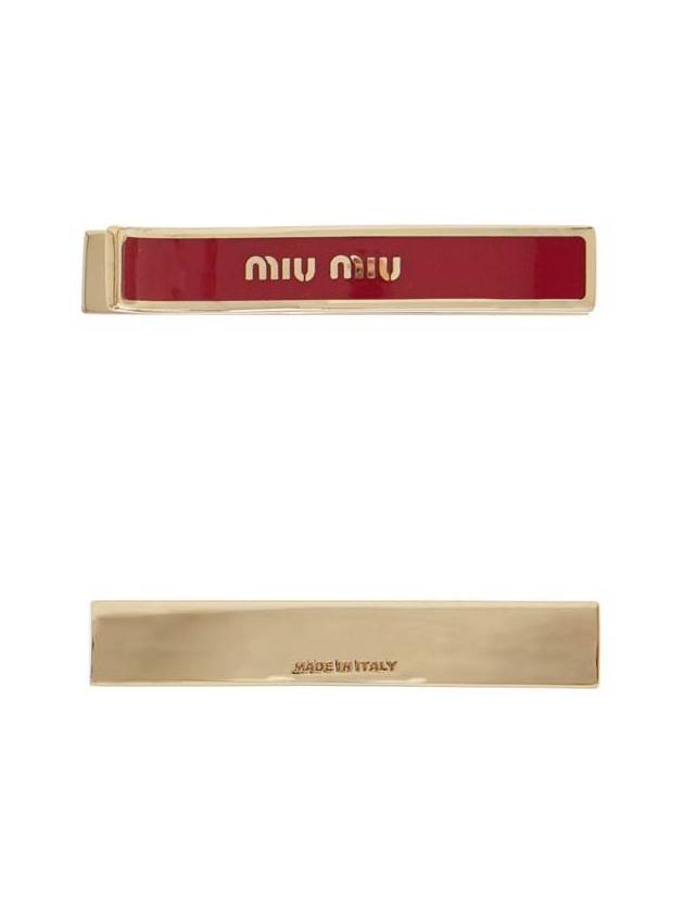 Engraved Logo Hair Pin Set Red - MIU MIU - BALAAN 4