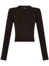 De Coeur Logo Crew Neck Cashmere Knit Top Dark Coffee - AMI - BALAAN 2