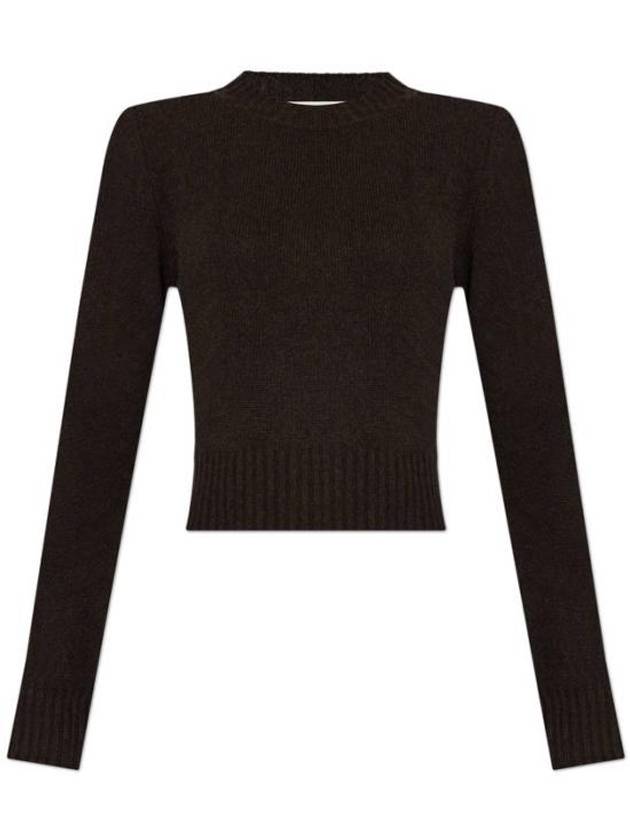 De Coeur Logo Crew Neck Cashmere Knit Top Dark Coffee - AMI - BALAAN 2