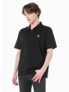 JEANS Men s Black Relaxed Fit Pique Polo Short Sleeve T Shirt J326330 BEH - CALVIN KLEIN - BALAAN 2