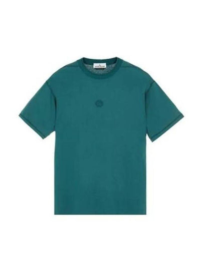 Fissato Effect Compass Embroidery Logo Short Sleeve T-shirt Bottle Green - STONE ISLAND - BALAAN 2