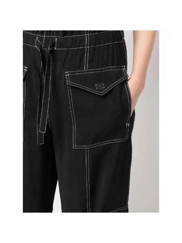 High Waist Cargo Track Pants Black - GANNI - BALAAN 6