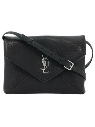 Cassandre Envelope Strap Leather Cross Bag Black - SAINT LAURENT - BALAAN 2