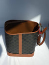 Medium Bucket In Triomphe Canvas And Calfskin Tan - CELINE - BALAAN 4