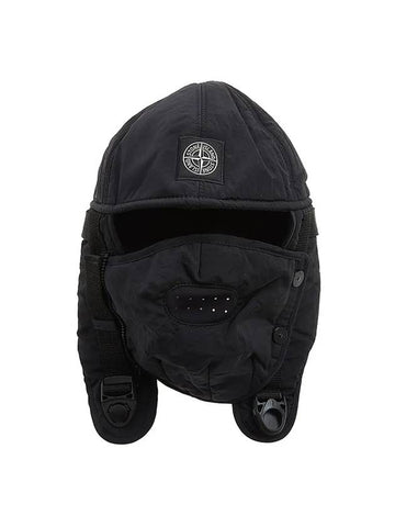 Logo Patch Balaclava Black - STONE ISLAND - BALAAN 1