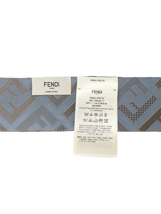 Wrappy Silk Scarf Light Blue - FENDI - BALAAN 7