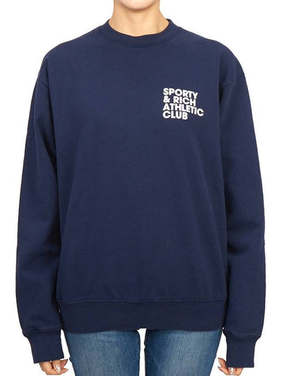 Logo Graphic Print Sweatshirt Navy - SPORTY & RICH - BALAAN 2