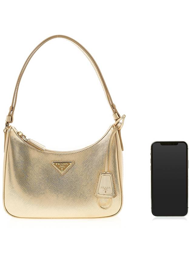 Re-Edition Saffiano Leather Mini Shoulder Bag Platinum - PRADA - BALAAN 7