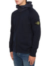 Men's Soft Cotton Zip Up Hoodie Navy - STONE ISLAND - BALAAN 4