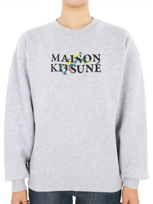 Flowers Comfort Sweatshirt Light Grey Melange - MAISON KITSUNE - BALAAN 2