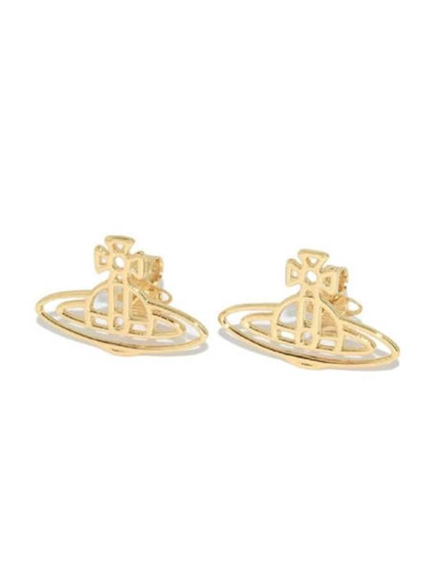 thin line flat ORB earrings gold - VIVIENNE WESTWOOD - BALAAN.