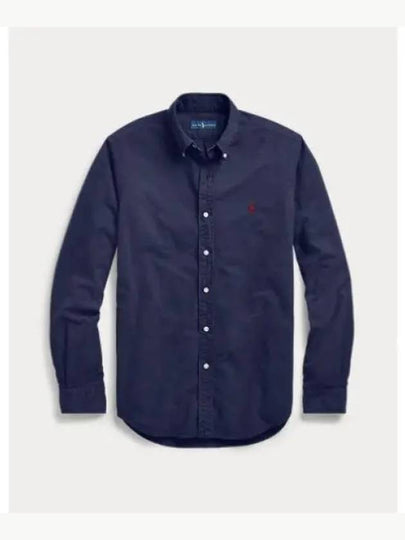 Men's Cotton Classic Fit Oxford Long Sleeve Shirt Navy - POLO RALPH LAUREN - BALAAN 2