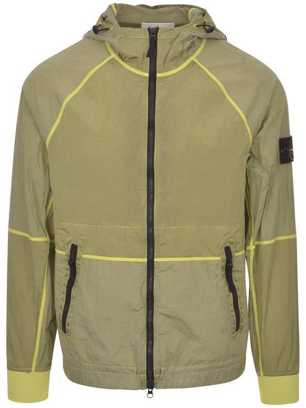 Watro Nylon Hooded Jacket Lime Green - STONE ISLAND - BALAAN 2