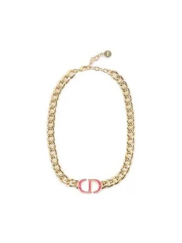 Necklace Montaigne Logo Gold - DIOR - BALAAN 1