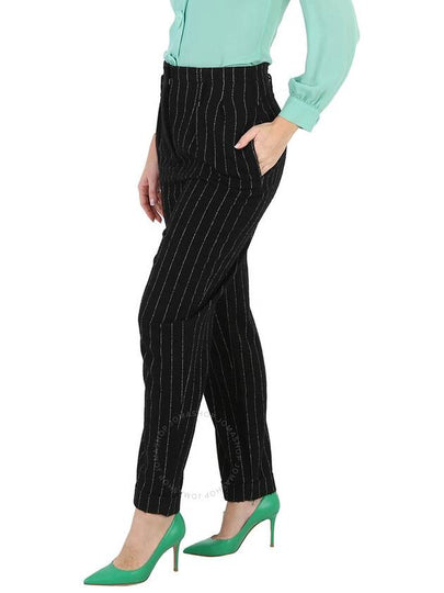 Moschino Black Pinstripe Wool-Blend Tailored Trousers, Brand Size 40 (US Size 6) - MOSCHINO - BALAAN 2