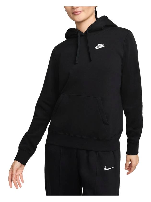 Sportswear Club Fleece Pullover Hoodie Black - NIKE - BALAAN 1