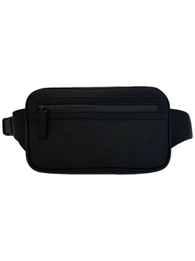 GG Rubber Effect Leather Belt Bag Black - GUCCI - BALAAN 2