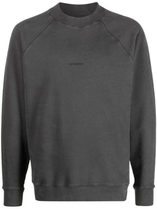 Brushed Emerize Diagonal Fleece Sweatshirt Gray - CP COMPANY - BALAAN.