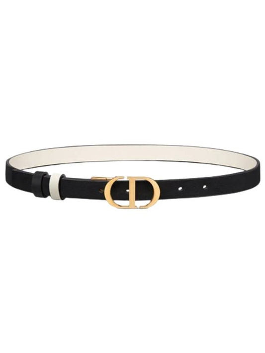 30 Montaigne Reversible Leather Belt Black White - DIOR - BALAAN.