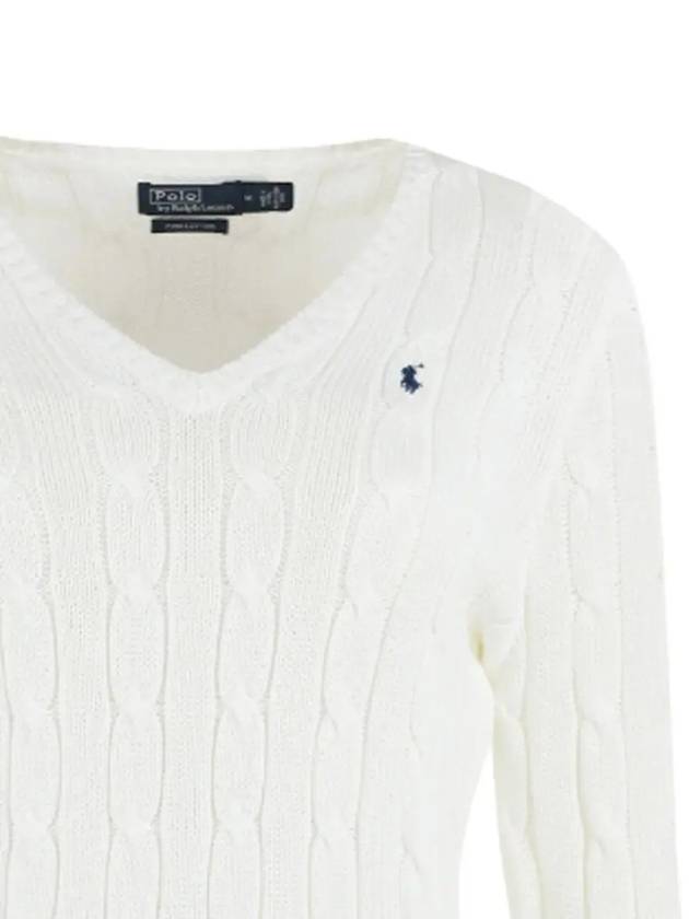 Women's Logo Embroidered Knit Top White - POLO RALPH LAUREN - BALAAN.