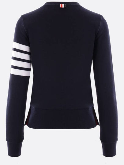 Engineered 4 Bar Stripe Loopback Jersey Knit Crewneck Sweatshirt Navy - THOM BROWNE - BALAAN 2