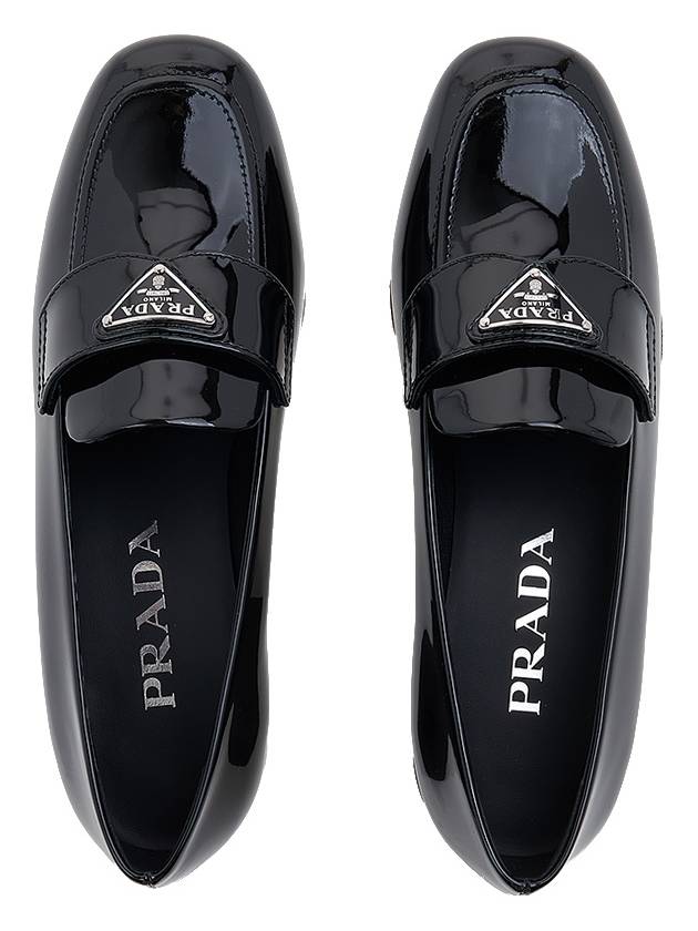 Brushed Patent Leather Loafers Black - PRADA - BALAAN 7