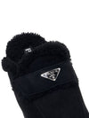 Shearling Sabots Slippers Black - PRADA - BALAAN 9