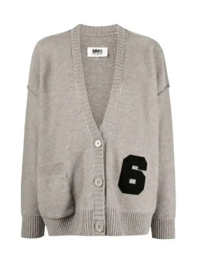 Logo Patch Cardigan Melange Grey - MAISON MARGIELA - BALAAN 2