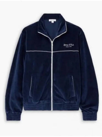 Script Velor Track Jacket Navy Cream JAAW2323NA 31 - SPORTY & RICH - BALAAN 1