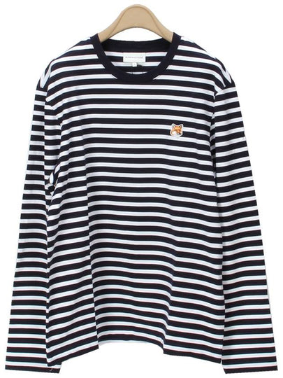 Fox Head Patch Regular Marin Long Sleeve T Shirt Navy Stripes - MAISON KITSUNE - BALAAN 2