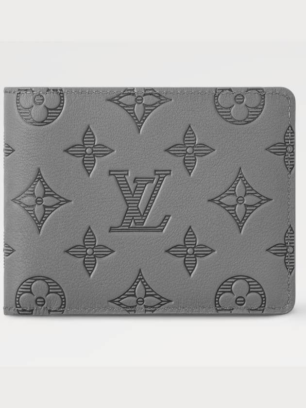 Monogram Shadow Multiple Half Wallet Grey - LOUIS VUITTON - BALAAN 3