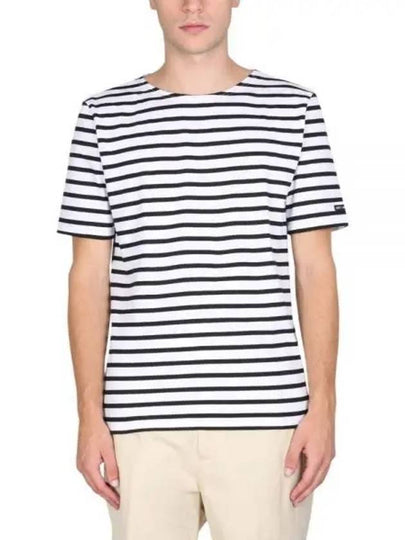 Levant Modern Striped Short Sleeve T-Shirt Black - SAINT JAMES - BALAAN 2