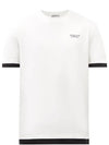 Logo minimal print layered cuff t shirt white 8C00017 8390T 034 - MONCLER - BALAAN 1