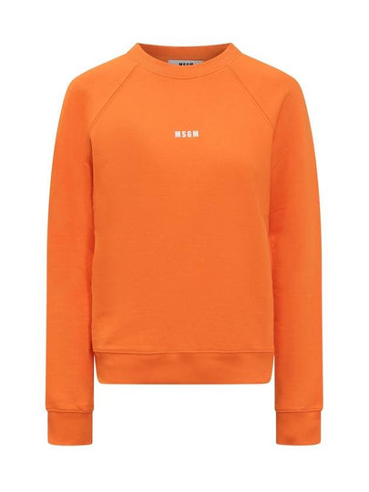 Micro Logo Cotton Sweatshirt Orange - MSGM - BALAAN 2